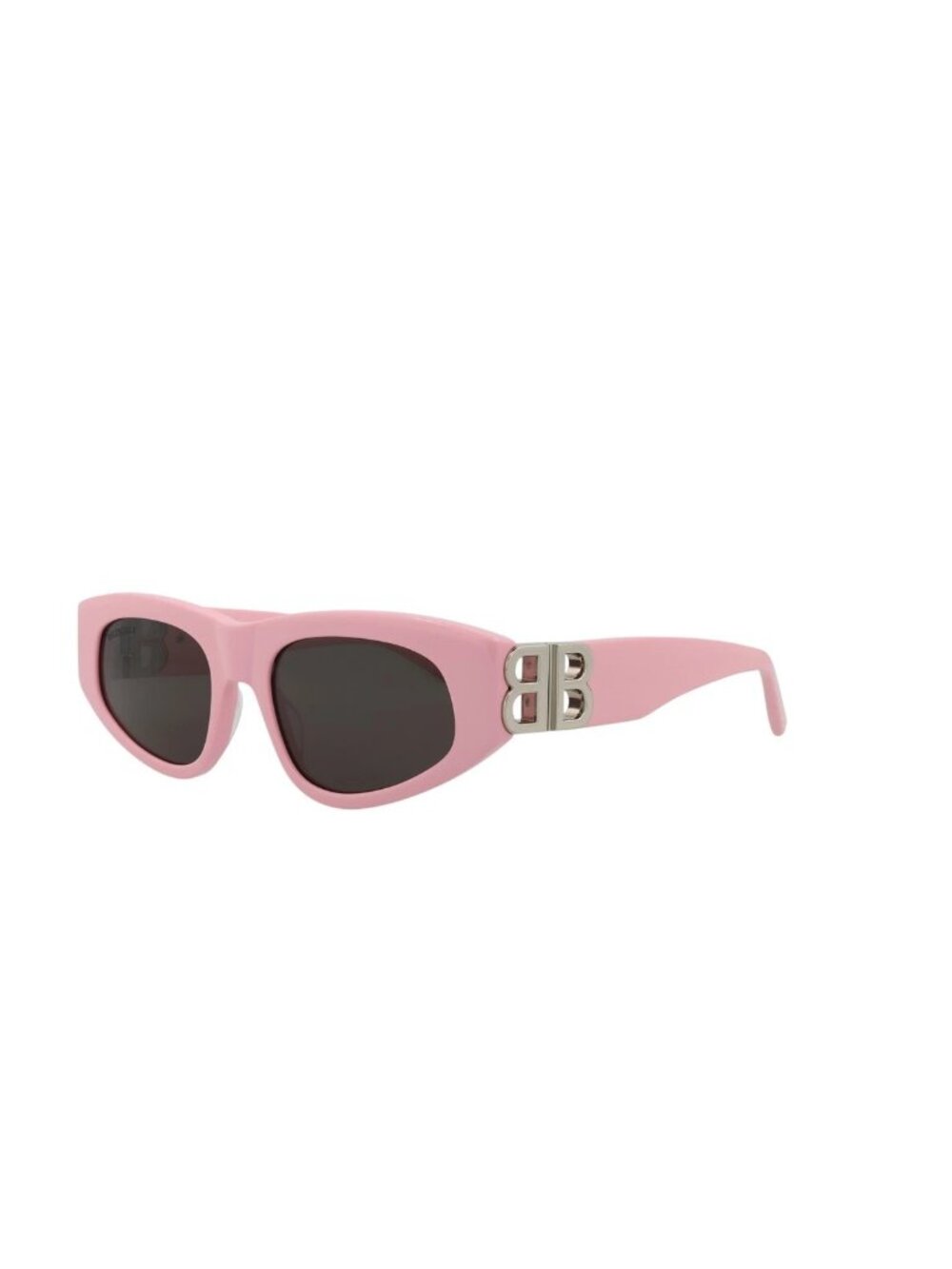 New Balenciaga Women's Sunglasses Cat Eye Recycled Acetate Frame Pink Silver